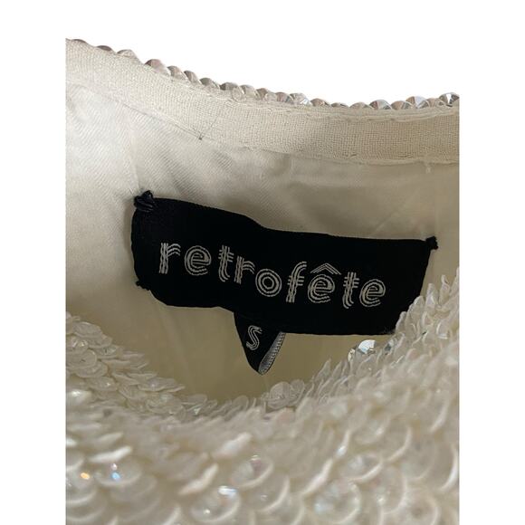 Retrofete Katya Maxi Dress Sequin Embellished Moonglow Bridal Wedding Gown Sz S - Picture 7 of 9